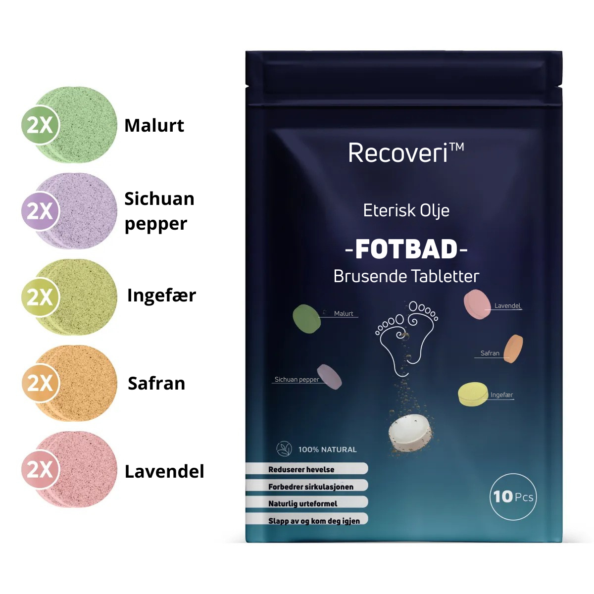 Brusende Fotspa-tabletter
